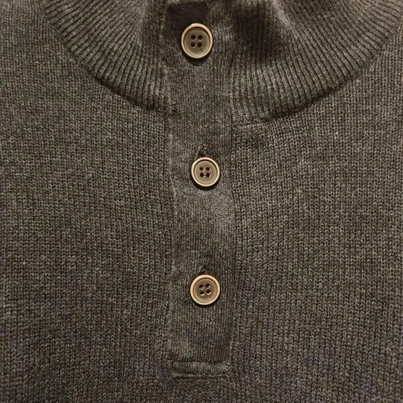 NWOT Refectory London dark grey knit Henley sweater Size XL - Picture 3 of 4